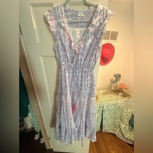 Floral Ruffle Sleeve Dress